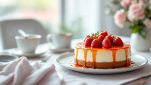 Cheesecake alle fragole con Philadelphia e panna
