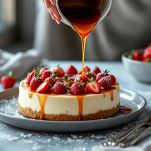cheesecake alle fragole con il succo della frutta