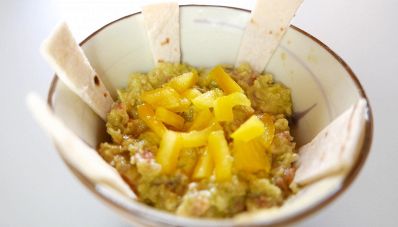 Salsa Guacamole con peperone giallo