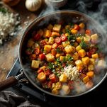 Ingredienti in cottura