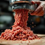 Carne di lesso tritata al tritacarne con prezzemolo e aglio tritati finemente