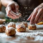 Polpette di carne formate a mano di circa 6-7 cm, leggermente schiacciate