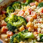Broccoli con prosciutto e formaggio
