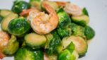 Cavolini di Bruxelles con gamberi