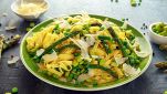 Tagliatelle con piselli e asparagi selvatici