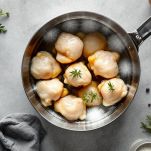 Fettine di animella pronte per la cottura.