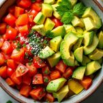 Verdure pronte per essere aggiunte al chicken wrap.