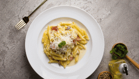 Penne panna, speck e zafferano