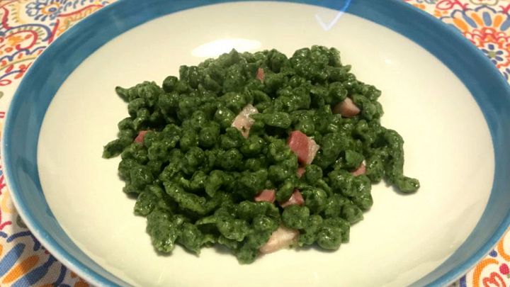 Spatzle spinaci con speck