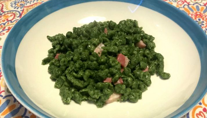 Spatzle spinaci con speck