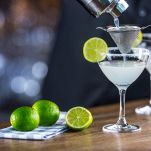 Margarita. Margatita alcoholic cocktail drink on barcounter in p