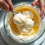 La preparazione del gelato alla vaniglia