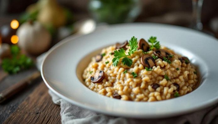 Risotto cremoso con champignon