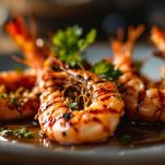 Gamberoni alla piastra pronti