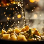 Vino nei carciofi e patate in padella