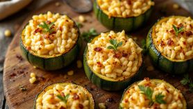 Zucchine tonde ripiene di riso