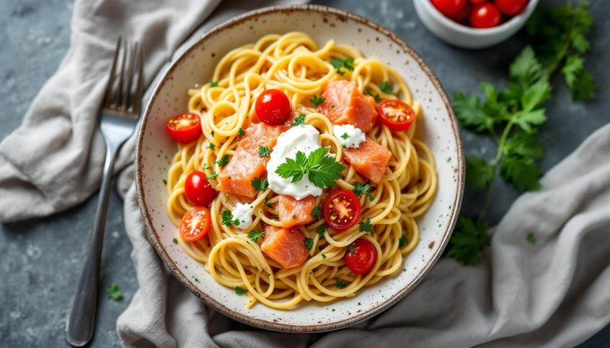 Pasta fredda al salmone