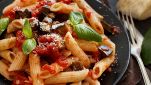 Penne melanzane e salsiccia