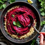 Purea di barbabietola nel risotto