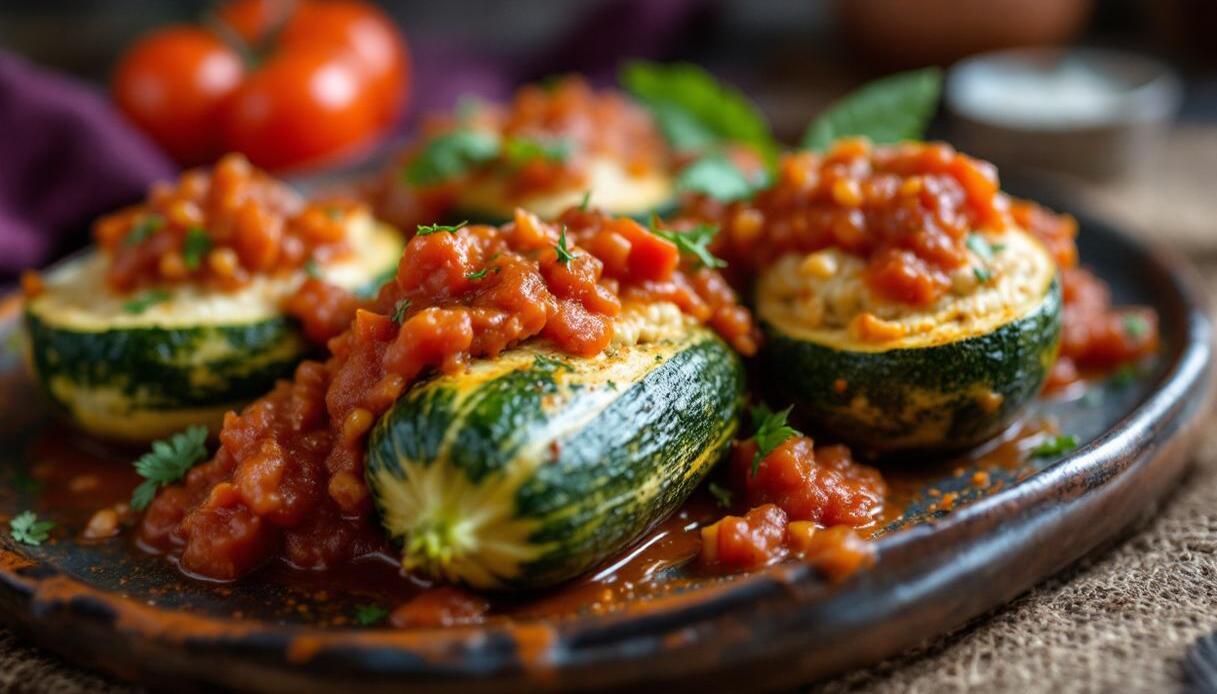 Zucchine ripiene di carne