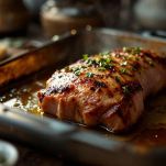 Carne di maiale nella teglia