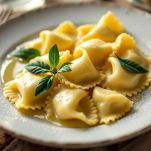 tortelli piacentina conditi con burro e grana padano dop