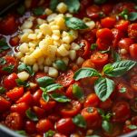 Aglio tritato, lardo e basilico