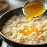 Aggiungete gradualmente il brodo caldo