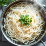 La cottura degli spaghetti di riso