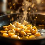 aglio in padella con olio d’oliva