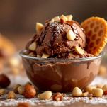 Gustosa coppetta di gelato al cioccolato