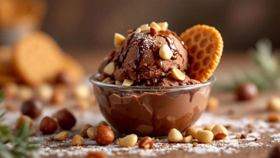 Gustosa coppetta di gelato al cioccolato