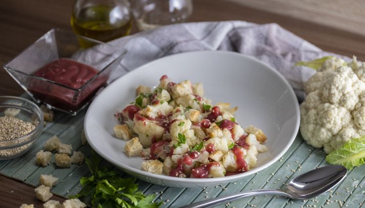 Cavolfiore con crema rossa