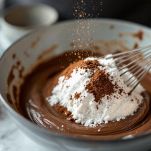 ingredienti in polvere per la torta pere e cioccolato