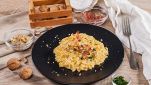 Risotto alla zucca con speck, porri e noci