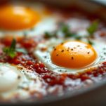 uova in teglia con passata di pomodoro