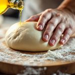Aggiunta dell'olio all'impasto dei cavatelli
