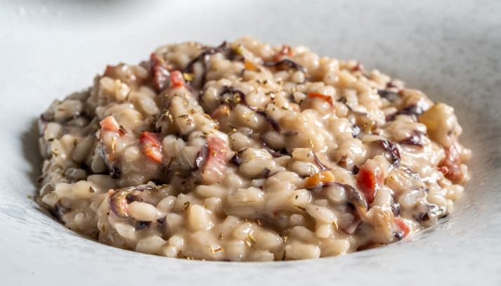 risotto speck radicchio e caciocavallo