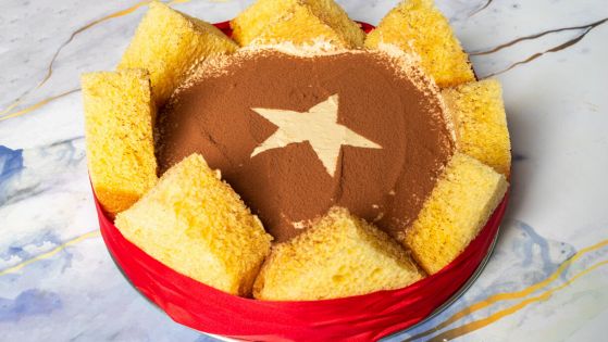 charlotte di pandoro al caffè