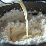 impasto delle crepes di grano saraceno in una ciotola