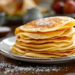 crepes di grano saraceno impilate su un piatto