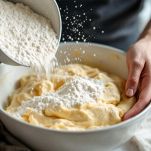 Versate la farina setacciata poco alla volta