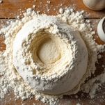 farina a fontana sulla spianatoia