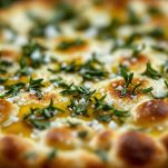 dettaglio della focaccia al rosmarino