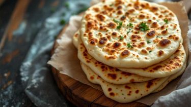 Pane naan dorato e morbido