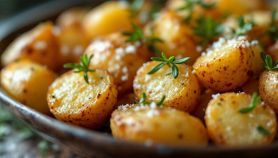 impiattamento patate al microonde con rosmarino e sale