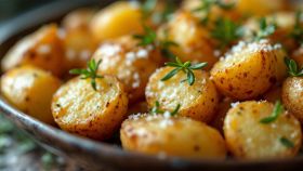 impiattamento patate al microonde con rosmarino e sale