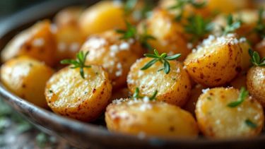 impiattamento patate al microonde con rosmarino e sale