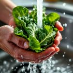 bietole lavate sotto l'acqua