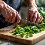 tagliare foglie di bietole